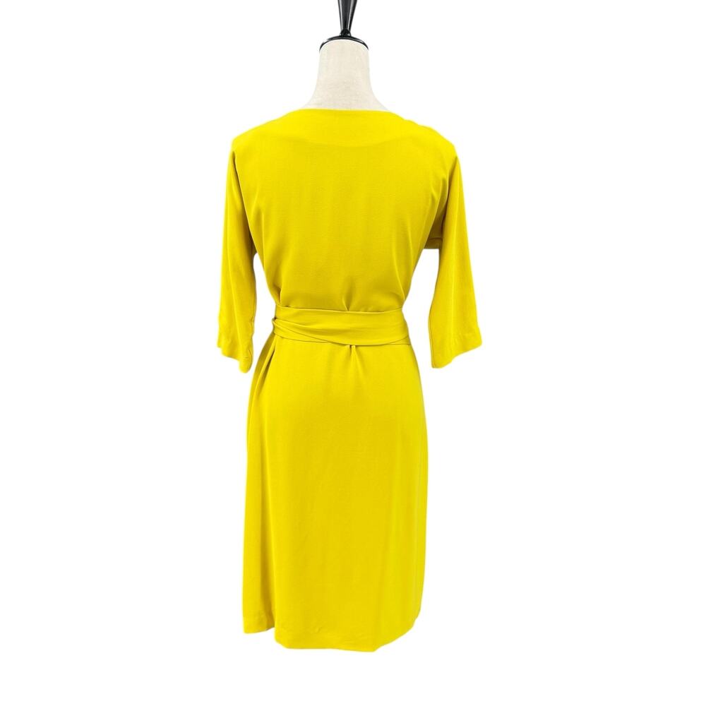 Diane von Furstenberg NWT Shannon Reversible Lemon Yellow Silk Wrap Dress DVF - Picture 3 of 13